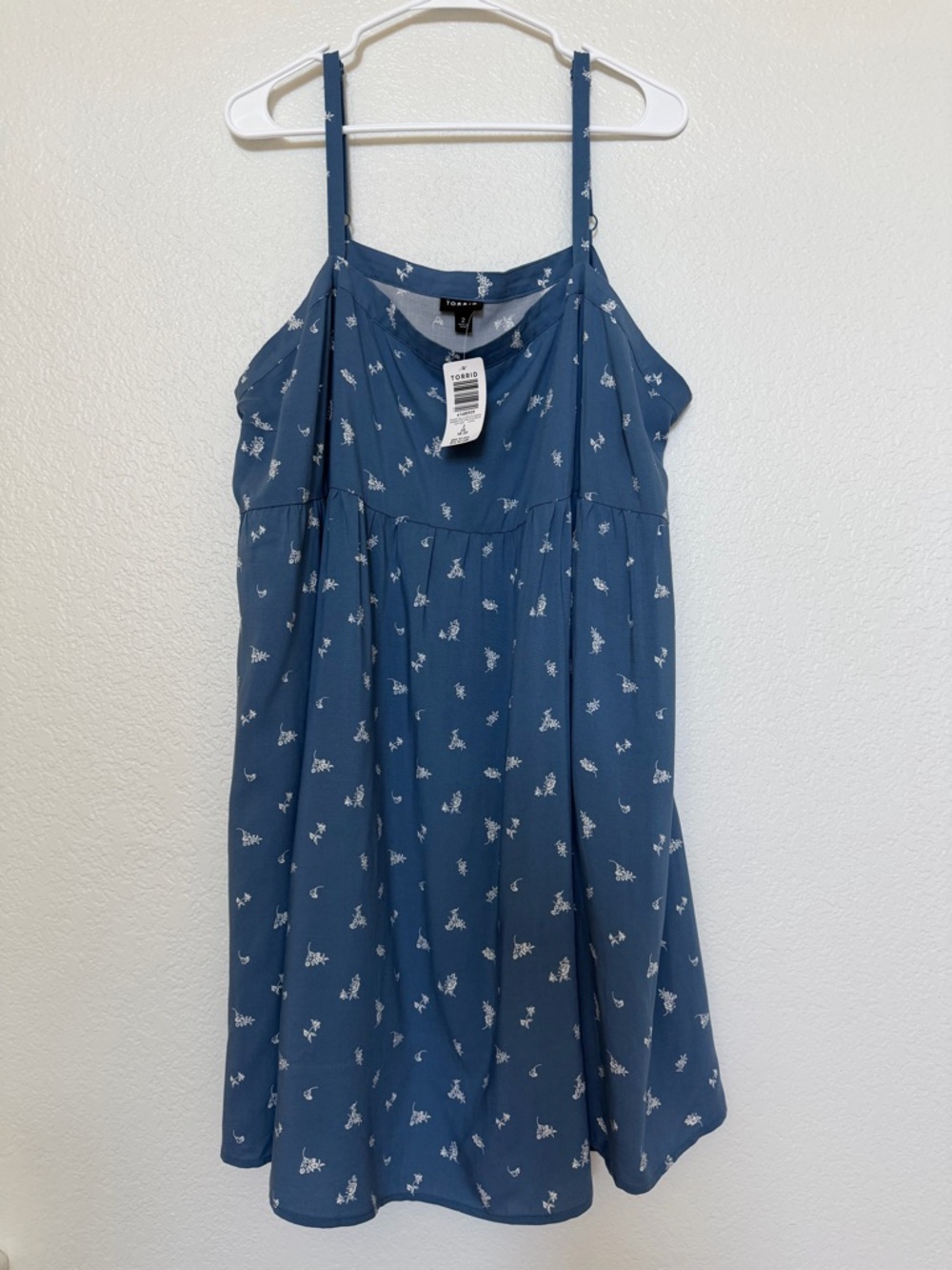 Torrid Blue White Floral Sleeveless Mini Sundress NWT Size 2X